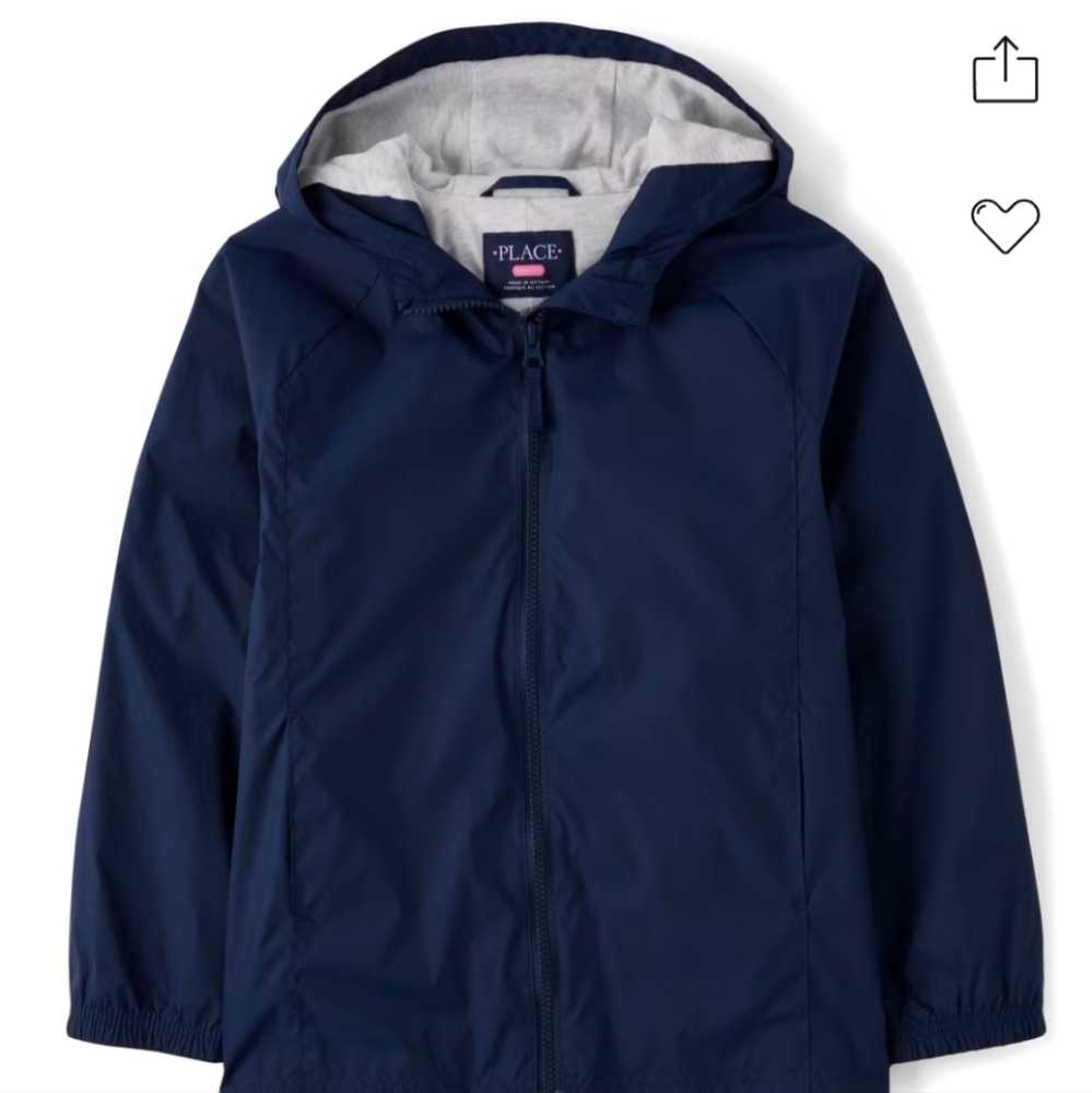 Preloved Navy Blue Children's Place hooded windbreaker with zipper size 3T